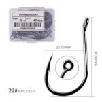 Aorace 40-100pcs/Box Fishing Hook Iseama Circle Carp Eyed Fishing Hook Size 2-22# Ring eye Japan Fishhooks Single Jig Hook