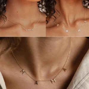 MAMA Necklace, Stainless Steel Gold Jewelry Gift for Mom