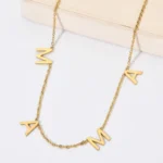 Mother’s Day Gift Trending Letter MAMA Necklace in Stainless Steel Gold Color for Mom Women’s Jewelry for Anniversary
