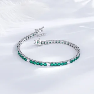 Fine Jewelry 3mm Montana Blue/Emerald Green/Ruby Red/Turquoise/Black Cubic zircon 925 Silver Tennis Bracelet