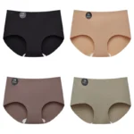 FalllSweet 4PCS Seamless Panties for Woman Ice Silk Underwear Soft Thin Briefs Women’s Underpants Fashion Sexy Female Lingerie