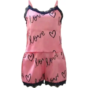 Women'S Pajama Shorts Suit Homewear Print Underwear Pijama Sexy Lingerie Camisoles Tanks Nighty Ladies Sleepwear