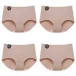 FalllSweet 4PCS Seamless Panties for Woman Ice Silk Underwear Soft Thin Briefs Women’s Underpants Fashion Sexy Female Lingerie