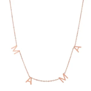 MAMA Necklace, Stainless Steel Gold Jewelry Gift for Mom