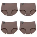 FalllSweet 4PCS Seamless Panties for Woman Ice Silk Underwear Soft Thin Briefs Women’s Underpants Fashion Sexy Female Lingerie