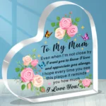Mum Gifts Mothers Day Gifts From Daughter Son To My Mum I Love You Acrylic Heart Shape Plaque For Mum Mother Mummy Birthday