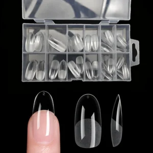120Pcs Full Cover Press On Nail Tips Stiletto Almond Square Coffin French False Fake Soak Off Gel Nail Extension Tips Capsule