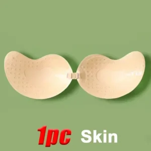 1/2pcs Invisible Women'S Push Up Bra, Backless And Strapless Bra, Front Placket Bra, Underwear, Silicone Self-Adhesive Breast Pad