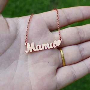 MAMA Necklace, Stainless Steel Gold Jewelry Gift for Mom