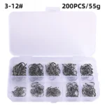 50-1600Pcs/Box Fishing Hooks Carbon Steel Strong Sharp Silver Circle Fish hook 3#-12# Jig Barbed Pesca Portable Lure Bait Tackle
