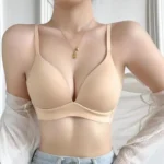 2Pcs/Set Seamless Deep V 3/4 Cup Bra Women’s Wireless Underwear Push-Up Bra Gentle Support Bralette Daily Sexy Lingerie S-XXL