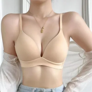 2Pcs/Set Seamless Deep V 3/4 Cup Bra Women's Wireless Underwear Push-Up Bra Gentle Support Bralette Daily Sexy Lingerie S-XXL