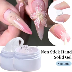 1 Jar White 3D Shaping Carving Non Stick Hand Extension Gel Nail Polish For Flower DIY Nail Art Extension Acrylic Nails Tools