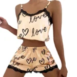Women’S Pajama Shorts Suit Homewear Print Underwear Pijama Sexy Lingerie Camisoles Tanks Nighty Ladies Sleepwear