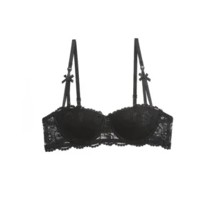 Women's Bras Sexy Lace Half Cup Push Up French Style Lingerie Solid Soft Deep V Top Breathable Comfortable Closure Thin Bralette