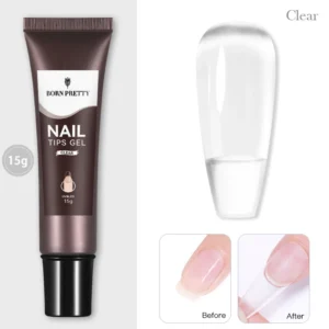 BORN PRETTY 15g Nail Tips Gel Easy Stick Nude Adhesive Bond UV Glue Nail Art Gel Varnish Capsule Tips Strong Extension