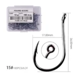 Aorace 40-100pcs/Box Fishing Hook Iseama Circle Carp Eyed Fishing Hook Size 2-22# Ring eye Japan Fishhooks Single Jig Hook