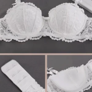 Women Bras Sexy Lace Half Cup Push Up French Style Lingerie Soft Deep V Top Breathable Back Closure Thin Bralette Ropa Mujer