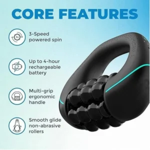 Massage Roller Wheel Massager Muscle Gun Therapy 5-Speed Percussion Deep Tissue Back/Neck Pain Relief, Rechargeable Handheld