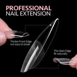 120Pcs Full Cover Press On Nail Tips Stiletto Almond Square Coffin French False Fake Soak Off Gel Nail Extension Tips Capsule