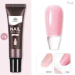 BORN PRETTY 15g Nail Tips Gel Easy Stick Nude Adhesive Bond UV Glue Nail Art Gel Varnish Capsule Tips Strong Extension