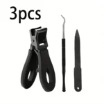 1/3/4/5pcs Stainless Steel Toenail Clippers Set with Ergonomic Handle, Includes Wide Mouth Angled Scissors, Nail File Cuticle Tool