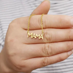 MAMA Necklace, Stainless Steel Gold Jewelry Gift for Mom