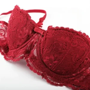 Women's Bras Sexy Lace Half Cup Push Up French Style Lingerie Solid Soft Deep V Top Breathable Comfortable Closure Thin Bralette