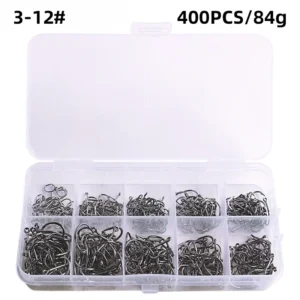 50-1600Pcs/Box Fishing Hooks Carbon Steel Strong Sharp Silver Circle Fish hook 3#-12# Jig Barbed Pesca Portable Lure Bait Tackle