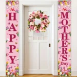 1 set of Mother’s Day porch banner flags with “Happy Mother’s Day” text, a Mother’s Day gift for Mom