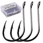 Aorace 40-100pcs/Box Fishing Hook Iseama Circle Carp Eyed Fishing Hook Size 2-22# Ring eye Japan Fishhooks Single Jig Hook