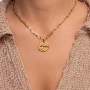 MAMA Necklace Gift Irregular Circular Guardian Pendant Necklace