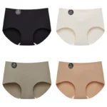 FalllSweet 4PCS Seamless Panties for Woman Ice Silk Underwear Soft Thin Briefs Women’s Underpants Fashion Sexy Female Lingerie