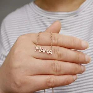 MAMA Necklace, Stainless Steel Gold Jewelry Gift for Mom