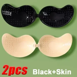 1/2pcs Invisible Women'S Push Up Bra, Backless And Strapless Bra, Front Placket Bra, Underwear, Silicone Self-Adhesive Breast Pad