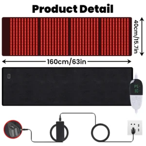 KEMOKO 960pcs Leds Red Light Large Pad For Body Pain Relief Waist Back Shoulder Muscle Pain Yoga mat Relief Relax Infrared Light