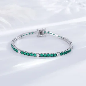 Fine Jewelry 3mm Montana Blue/Emerald Green/Ruby Red/Turquoise/Black Cubic zircon 925 Silver Tennis Bracelet
