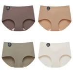 FalllSweet 4PCS Seamless Panties for Woman Ice Silk Underwear Soft Thin Briefs Women’s Underpants Fashion Sexy Female Lingerie