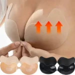 1/2pcs Invisible Women’S Push Up Bra, Backless And Strapless Bra, Front Placket Bra, Underwear, Silicone Self-Adhesive Breast Pad