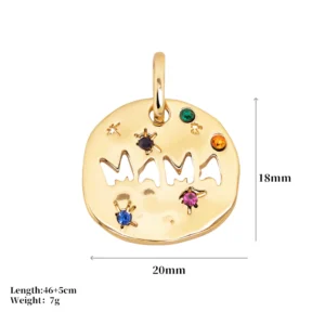 MAMA Necklace Gift Irregular Circular Guardian Pendant Necklace