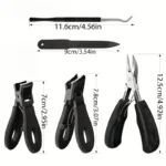 1/3/4/5pcs Stainless Steel Toenail Clippers Set with Ergonomic Handle, Includes Wide Mouth Angled Scissors, Nail File Cuticle Tool