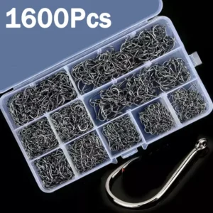 50-1600Pcs/Box Fishing Hooks Carbon Steel Strong Sharp Silver Circle Fish hook 3#-12# Jig Barbed Pesca Portable Lure Bait Tackle