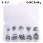 Fishing Hooks Carbon Steel Strong Sharp Silver Circle Fishhook  Jig Barbed Pesca Portable Lure Bait Tackle
