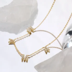 MAMA Necklace, Stainless Steel Gold Jewelry Gift for Mom