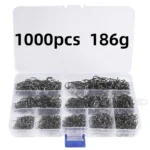 50-1600Pcs/Box Fishing Hooks Carbon Steel Strong Sharp Silver Circle Fish hook 3#-12# Jig Barbed Pesca Portable Lure Bait Tackle