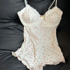Onesie Pajamas for Women Cute Pj Woman Coquette Pajamas Set Floral Pajama Set Coquette Aesthetics