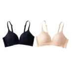 2Pcs/Set Seamless Deep V 3/4 Cup Bra Women’s Wireless Underwear Push-Up Bra Gentle Support Bralette Daily Sexy Lingerie S-XXL