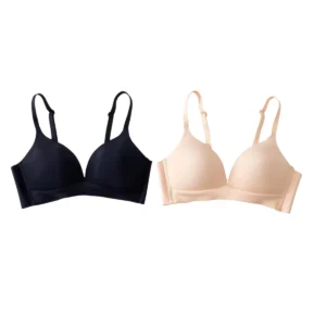 2Pcs/Set Seamless Deep V 3/4 Cup Bra Women's Wireless Underwear Push-Up Bra Gentle Support Bralette Daily Sexy Lingerie S-XXL