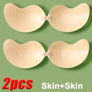 1/2pcs Invisible Women'S Push Up Bra, Backless And Strapless Bra, Front Placket Bra, Underwear, Silicone Self-Adhesive Breast Pad
