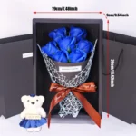 1Pc Handmade 7 Rose Soap Bouquet Little Bear Gift Box Creative Valentine’s Day Mother’s Day Birthday Party Rose Flower Gifts
